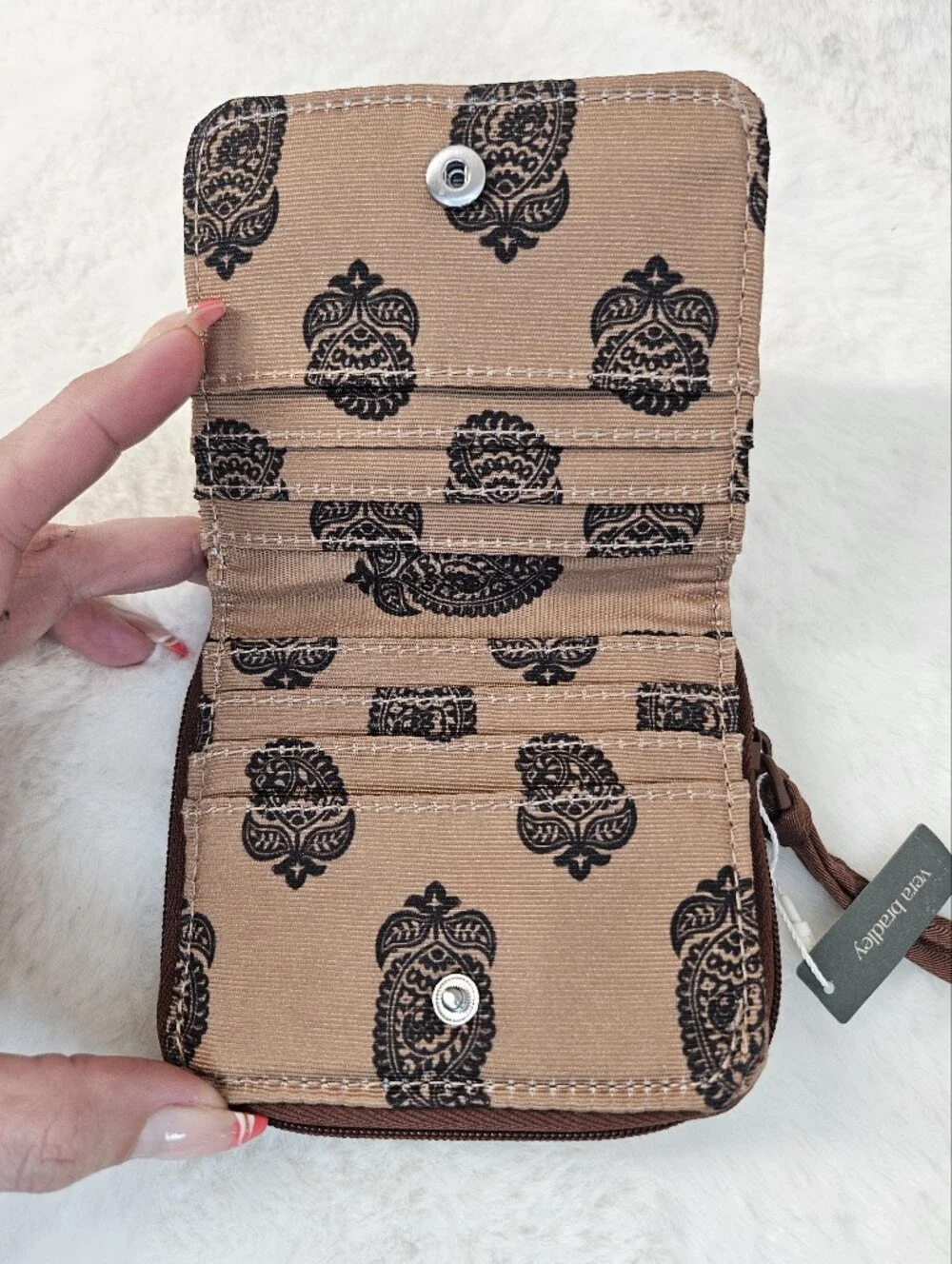 Vera Bradley Cinnamon Brown Zip-Around Wallet